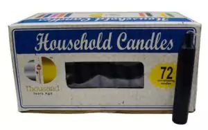 Set of 72 black 4-inch household taper candles in bulk for banishing protection and shadow work ritual spellwork