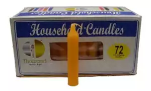 Set of 72 orange 4-inch household taper candles in bulk for creativity and success ritual spellwork, compact orange candle supply