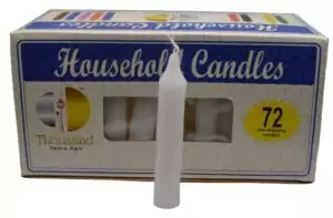 Set of 72 white 4-inch household taper candles in bulk for all-purpose ritual use and altar lighting, compact white candle supply