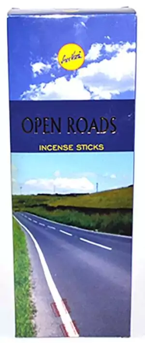 Box of six packs of Open Roads Sree Vani hand-rolled Indian masala incense sticks for clearing obstacles and attracting new opportunities.