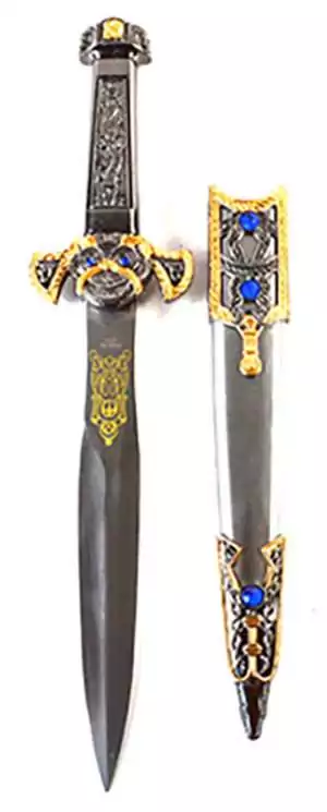12 3/4-inch Nile sword athame with Egyptian-inspired ornate hilt design for ceremonial magic and Egyptian mystical tradition altar use.