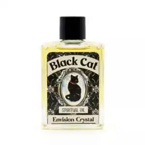 Black Cat Spiritual Oil bottle showing label with black cat imagery for luck, psychic power, and magical amplification ritual oil