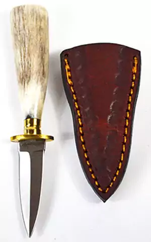 Stag athame 5.25-inch ritual dagger with Cernunnos stag-motif handle — Celtic pagan altar blade for circle casting and honoring the Horned God and forest deities.