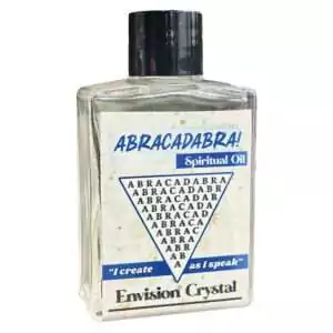 Abracadabra Spiritual Oil 4 dram bottle by Envision Crystal with label for manifestation and focused intention ritual work