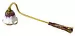 Fancy Flower candle snuffer 7.5 inches long with decorative floral bell end, shown as ornate altar tool for extinguishing ritual candles
