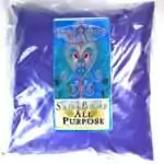 All Purpose Consecrated Sachet Powder in a clear sealed bag with decorative label, showing purple-toned ritual powder.