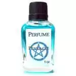 Small 1oz blue perfume bottle labeled Pentacle with a pentacle symbol on the label, Espiritu brand ritual fragrance.