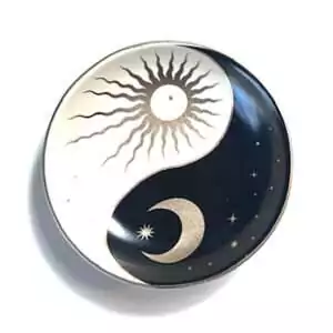 Yin Yang incense stick burner 3 and a half inches with classic yin yang symbol design for balance and harmony meditation altar use
