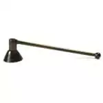 5-inch metal candle snuffer with long handle and bell-shaped brass-toned extinguisher cup for ritual altar use