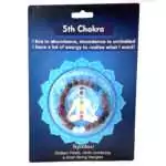 Throat Chakra Rudraksha bracelet with blue gemstone beads and 5 Mukhi rudraksha seeds representing the Vishuddha 5th chakra.