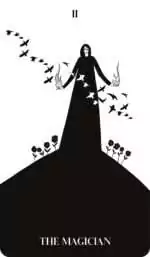 9781922786227.IN05 Black Violet Tarot major arcana card with dark floral symbolism