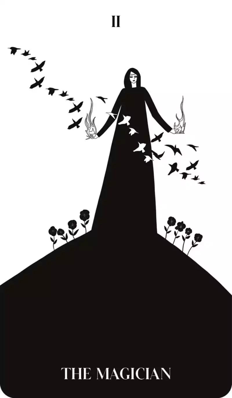 Black Violet Tarot major arcana card with dark floral symbolism
