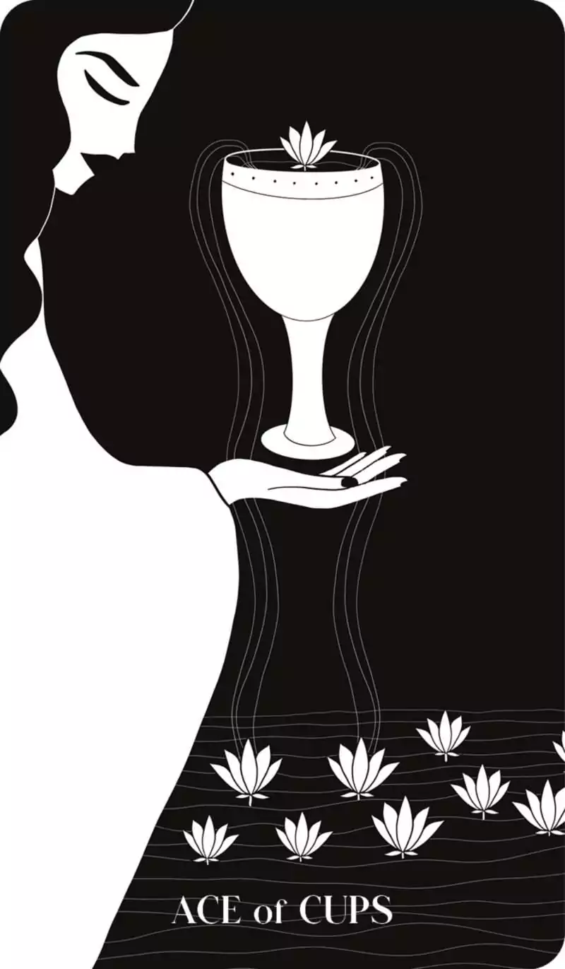Black Violet Tarot card with atmospheric botanical gothic illustration