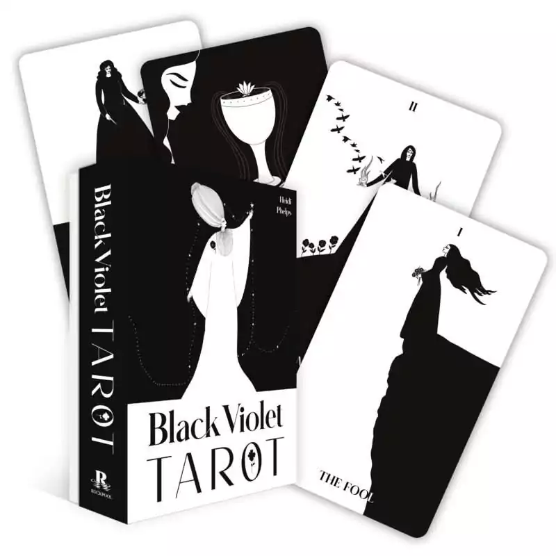 Black-Violet-tarot-by-Heidi-Phelps-DBLAVIO-Z Black Violet Tarot deck box by Heidi Phelps with dark botanical gothic design