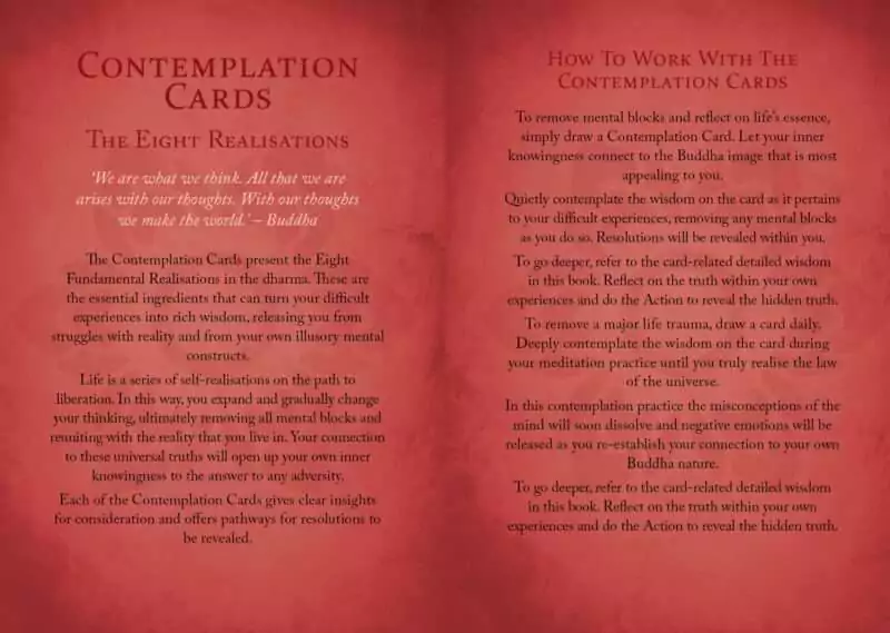Buddhism Oracle card with nature and Buddhist philosophy themed artwork