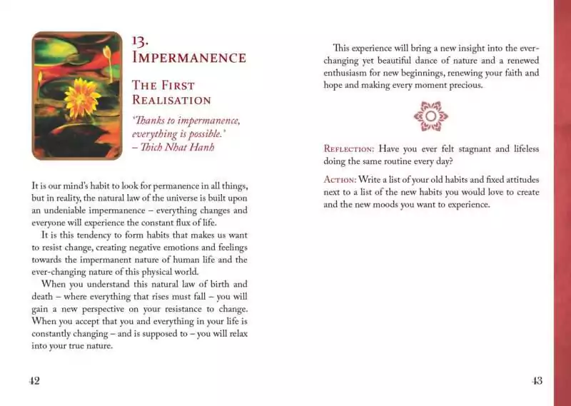 Buddhism Oracle card featuring inner peace and enlightenment imagery