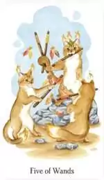 Caticorn Tarot card with pastel magical cat and unicorn themed artwork