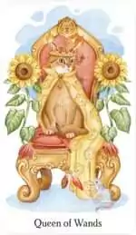 Caticorn Tarot minor arcana card showing cute whimsical cat in tarot scene