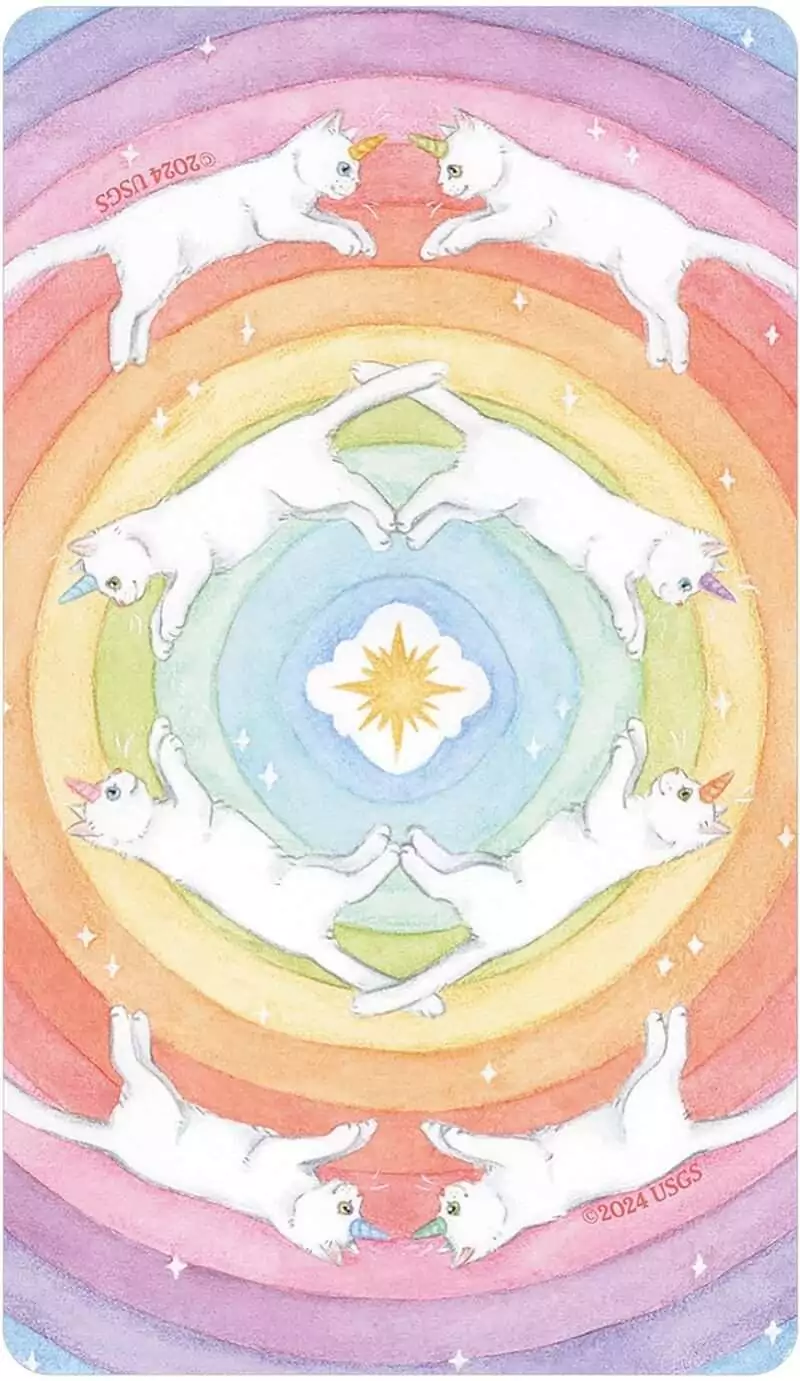 Caticorn Tarot card backs showing decorative reverse design