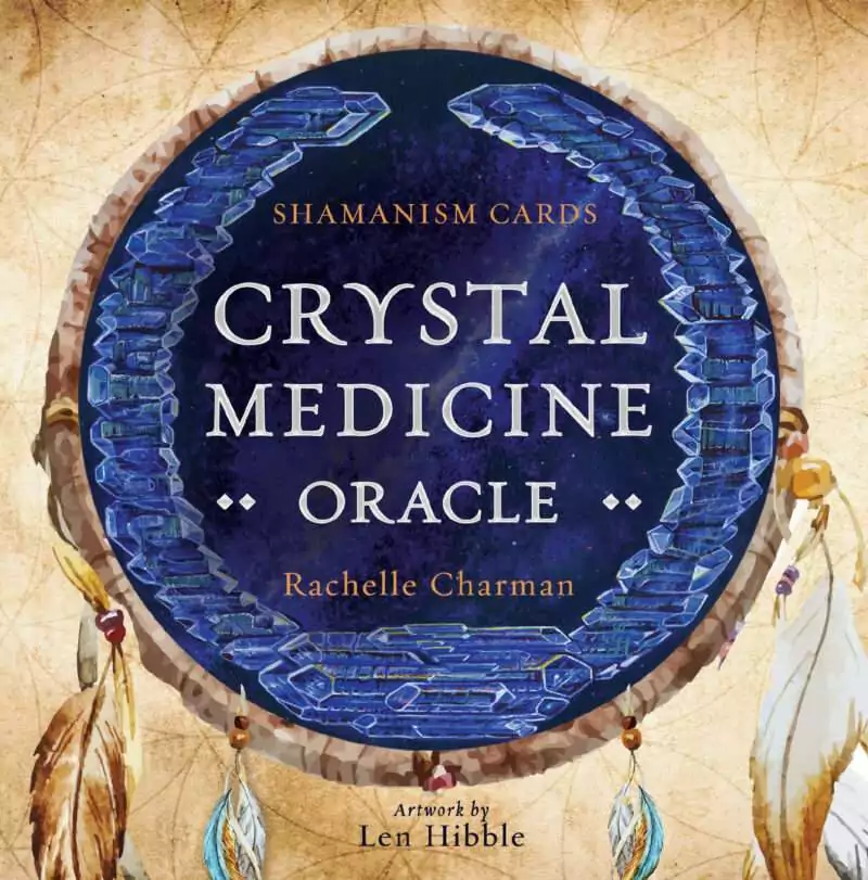 CrystalMedicineOracle_cover_highres Crystal Medicine Oracle circular card showing the deck title design with crystal illustration, distinctive round format oracle card from the Rockpool publishing deck.