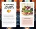 Manifestation-Cards-GuidebookDMANCARG_Z_2 Manifestation Cards spread showing 'Manifesting the Life of Your Dreams' text — colorful inspirational design from the oracle guidebook.