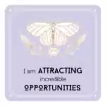 Version 1.0.0 Decorative Manifestation Cards illustration featuring a moth and leaf motif — symbolic imagery for transformation and spiritual growth.