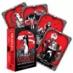 Oracle of the Witch deck cards fanned out showing mystical witch-themed illustrated cards, Peters and Meiklejohn-Free 44-card witch oracle deck with box.