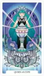 Version 1.0.0 Stellar Vault Tarot card with celestial figures and starfield background