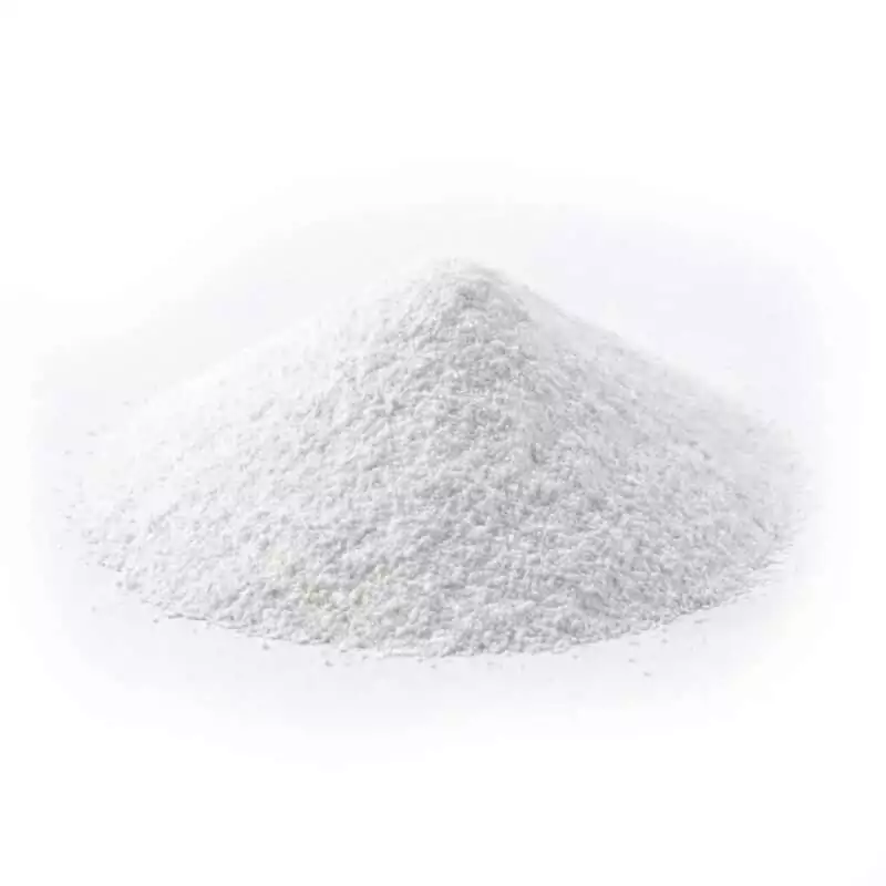 Pile of fine white calcium citrate powder with smooth texture on a neutral surface, used as a ritual mineral base in floor washes and sachet powders.
