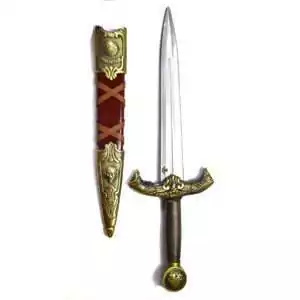 King Arthur Excalibur sword replica 15.5 inches — ornamental Arthurian altar blade with detailed hilt on display background.