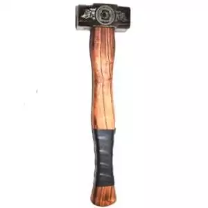 Mjolnir Thor hammer replica 18 inches — ornamental Norse ritual altar hammer with runic detailing on display background.