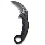 7-inch folding pruning blade open — practical ritual harvest garden tool with curved serrated blade and wooden handle.