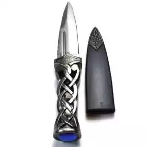 8 and a half inch Scottish athame ritual dagger with traditional handle design, used for Wiccan circle-casting and altar ceremonial work