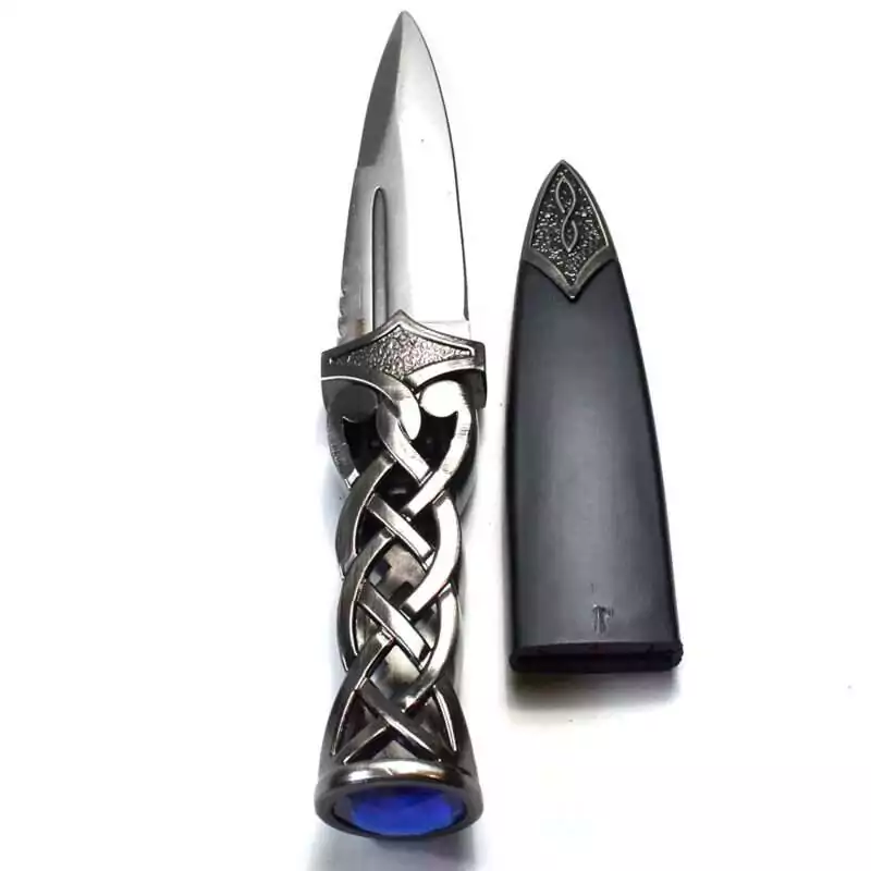 8 and a half inch Scottish athame ritual dagger with traditional handle design, used for Wiccan circle-casting and altar ceremonial work