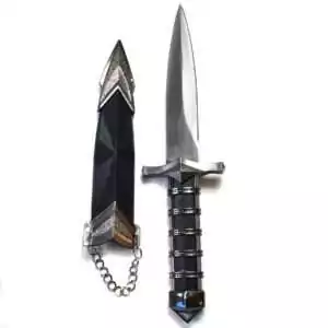 Medieval ritual athame 9.5 inch — ceremonial double-edged Wiccan dagger with ornate hilt displayed on dark background.