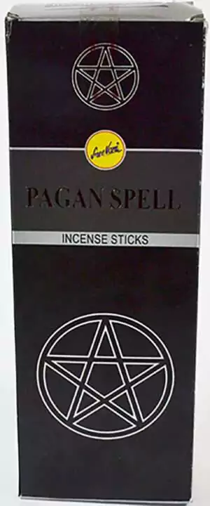 Pagan Spell Sree Vani incense sticks box of 6 — witchcraft ritual incense with pagan spell label on light background.