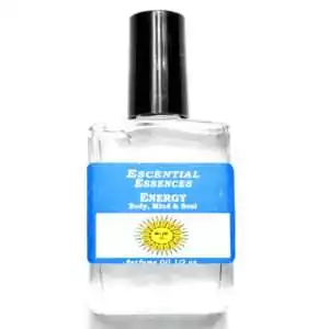 Energy Escential Essences fragrance oil ½ oz roll-on by Auric Blends — glass bottle with vibrant energizing label on white background.