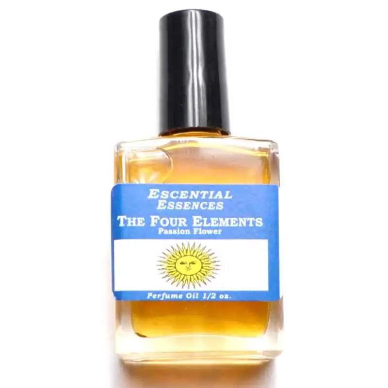 Four Elements Escential Essences fragrance oil ½ oz roll-on by Auric Blends — glass bottle with elemental themed label on white background.