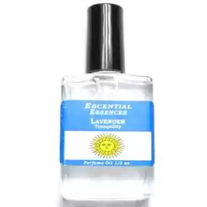 Lavender Escential Essences fragrance oil ½ oz roll-on by Auric Blends — glass bottle with purple lavender label on white background.