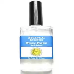 Mystic Forest Escential Essences fragrance oil ½ oz roll-on by Auric Blends — glass bottle with woodland green label on white background.