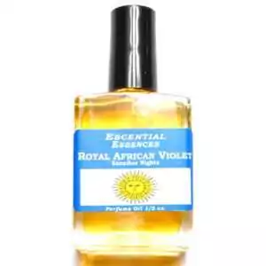 Royal African Violet Escential Essences fragrance oil ½ oz roll-on by Auric Blends — glass bottle with violet-toned label on white background.