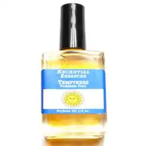Temptress Escential Essences fragrance oil ½ oz roll-on by Auric Blends — glass bottle with bold sensual label on white background.