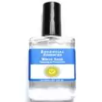 White Sage Escential Essences fragrance oil ½ oz roll-on by Auric Blends — small glass bottle with white sage label on white background.