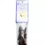 Amber Flame Escential Essences incense cones 16-pack by Auric Blends — warm golden amber resin packaging on white background.