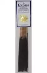 Escential Essences Jamaican Vanilla incense sticks 16-pack in retail packaging showing sweet vanilla fragrance hand-dipped sticks