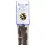 White Jasmine Escential Essences incense cones 16-pack by Auric Blends — floral jasmine packaging on white background.