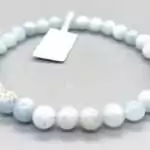 Aquamarine Crystal Bracelet — 4mm Natural Beryl Bead March Birthstone