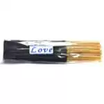 Love Escential Essences incense sticks bulk 95-100 pack by Auric Blends — large quantity romantic packaging on white background.