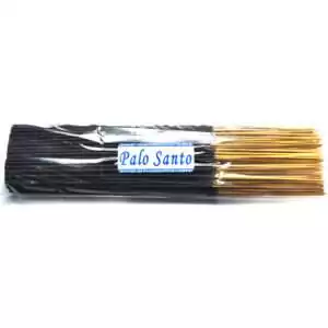 Palo Santo Escential Essences incense sticks bulk 95-100 pack by Auric Blends — large quantity wood-scent packaging on white background.