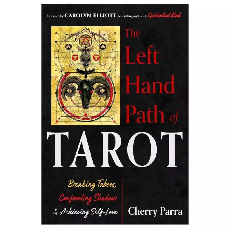 Left-Hand-Path-of-Tarot-by-Cherry-Parra-BLEFHAN Left Hand Path of Tarot by Cherry Parra — paperback book cover showing dark adversarial tarot and shadow work themes.